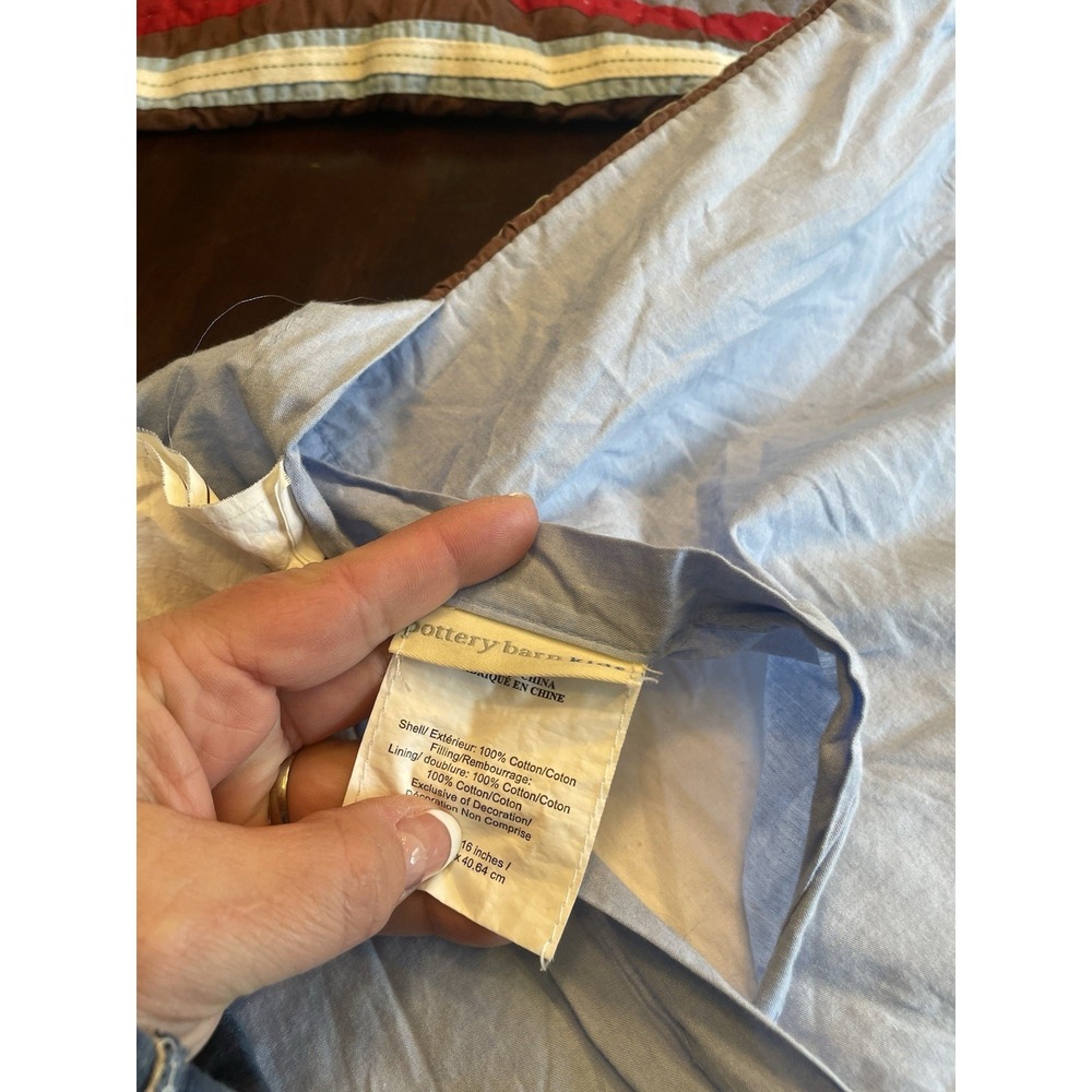 5 Pottery Barn kids Quilted Baseball Basketball pillow shams junior varsity - Picture 9 of 13